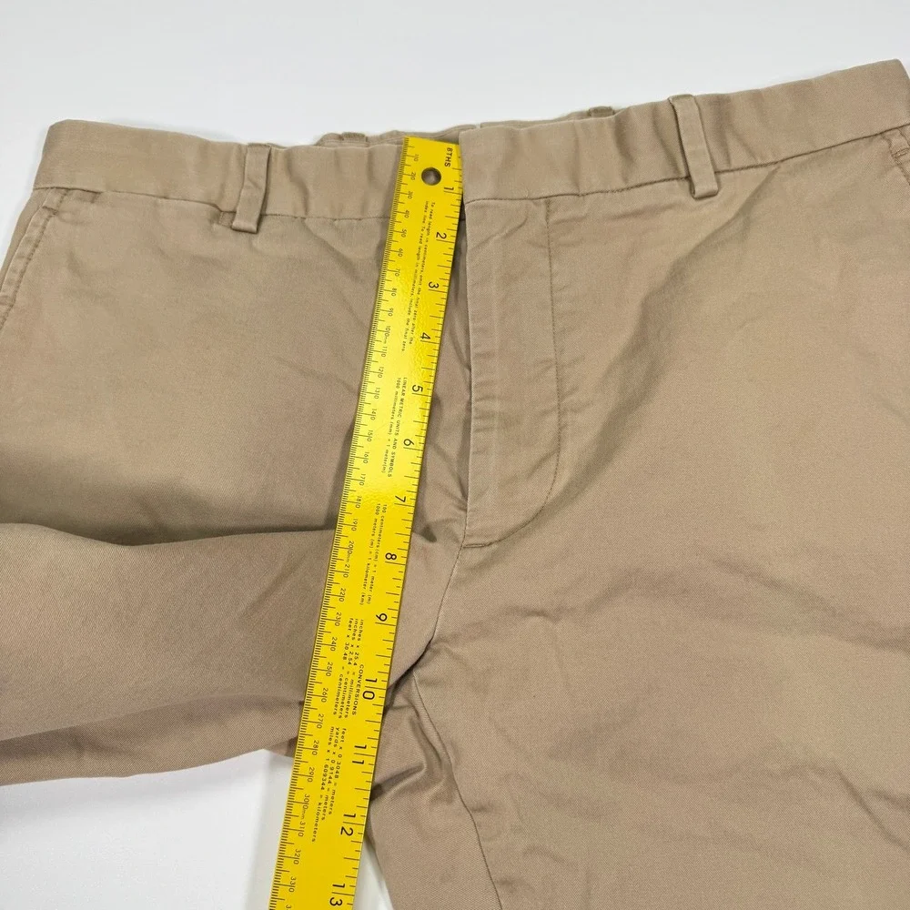 Polo Ralph Lauren Mens 34x32 Tan Stretch Chino Pants Flat Front Cuffed Hem